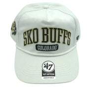 White 47 Brand Colorado Buffaloes "Sko Buffs" A-Frame Rope Hat with adjustable strap, showcasing classic sports fan headwear.
