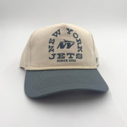 New York Jets '47 Brand snapback hat with rope bill in classic NFL style, featuring team logo and structured design.
