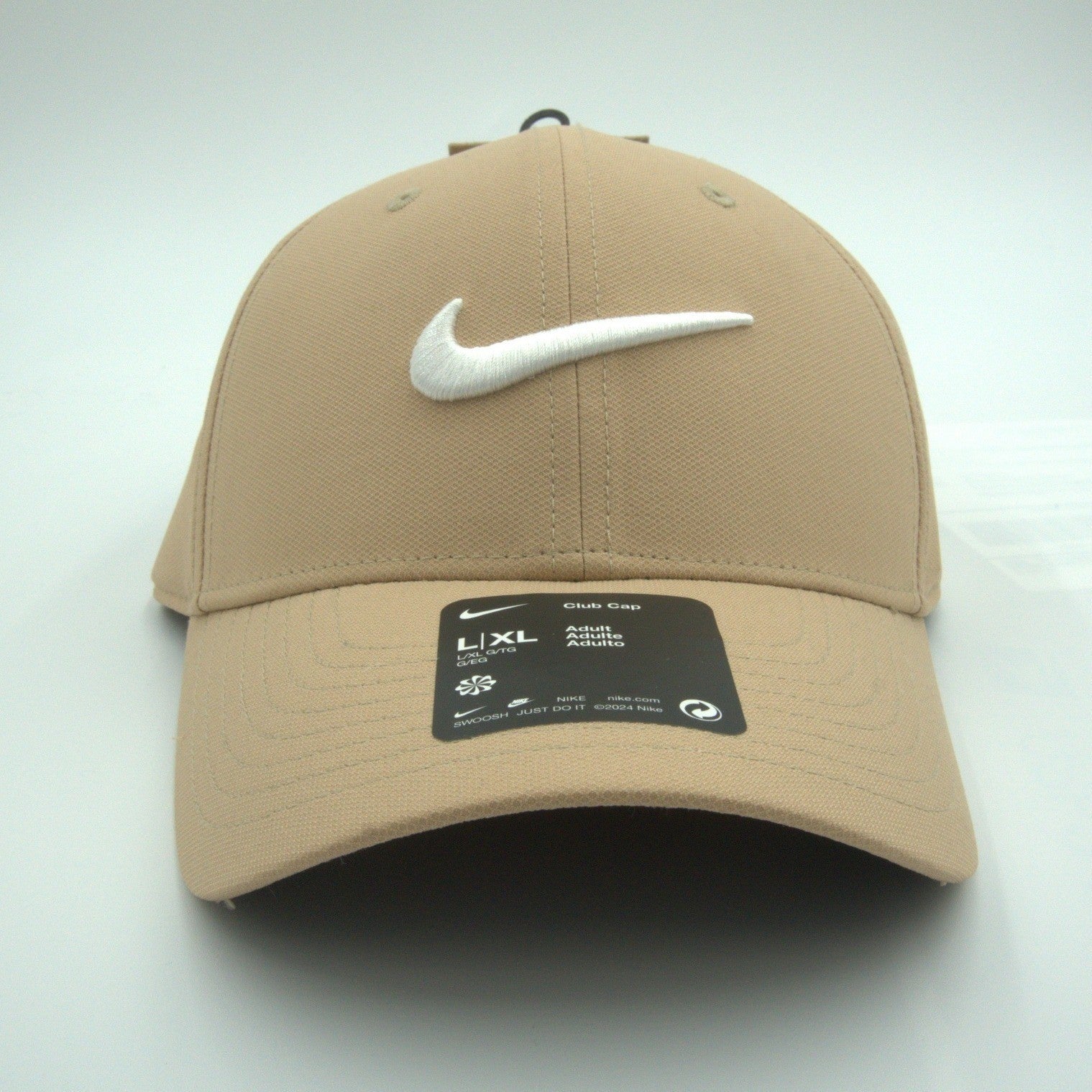 Nike adult unisex tan hat with adjustable strap, lightweight and comfortable for casual wear.