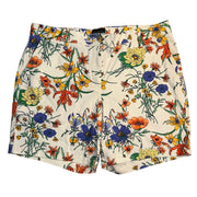 Talbots women's floral print relaxed chino shorts in size 8 petite with 6-inch inseam, displayed on a neutral background.