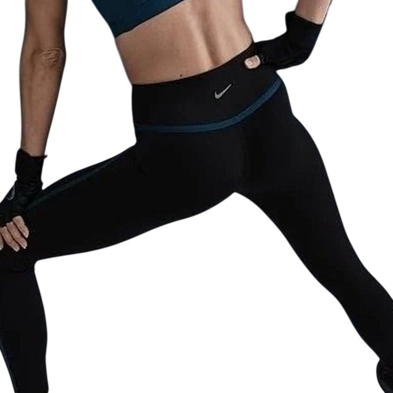 NWT Nike One Women's Medium High-Waisted 7/8 Leggings Black Armory Navy Dri-FIT