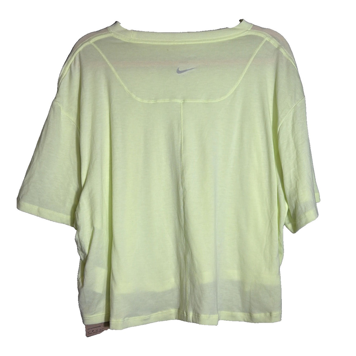 Nike Women's neon yellow loose fit cropped training T-shirt, short-sleeve Nike One top in XL, new with tags.