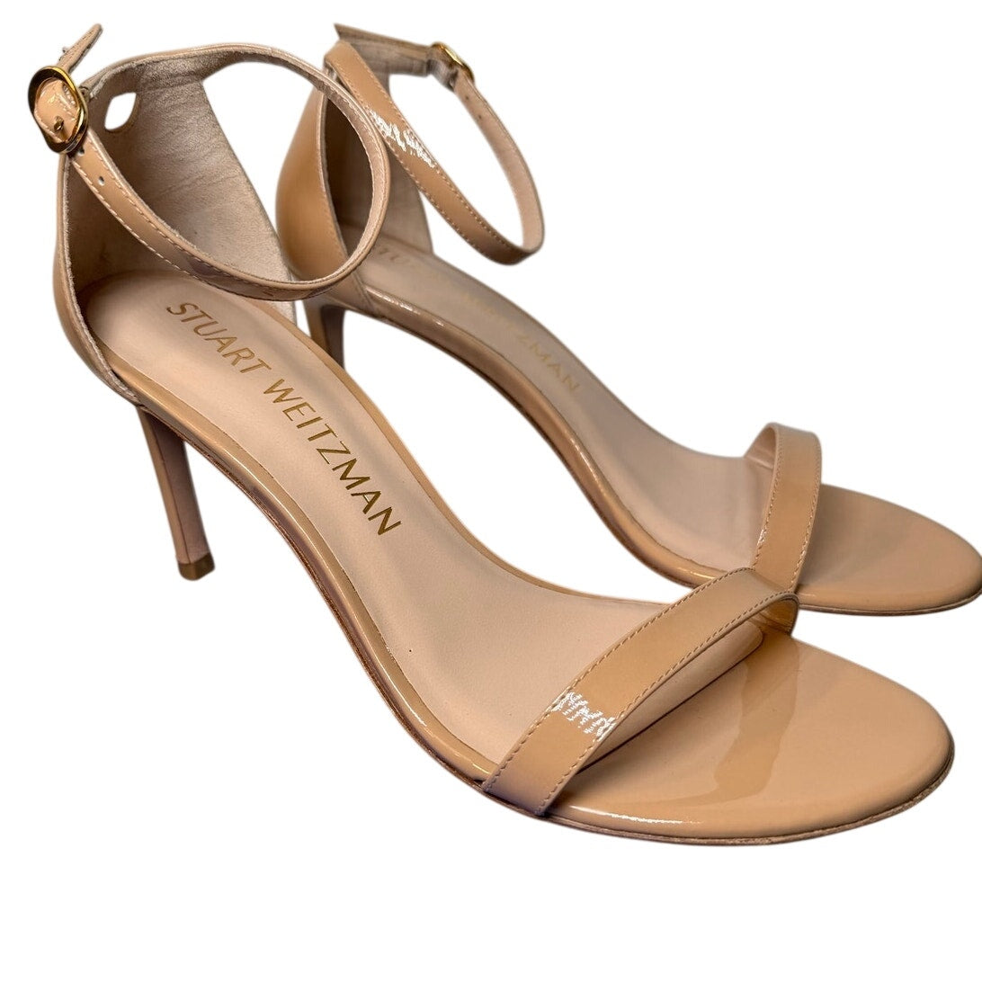 Stuart Weitzman Nearlynude 75 Block Heel Sandals – Women’s Size 10