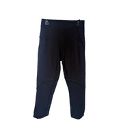 Black Lululemon women's high-rise paneled cropped leggings with a snug fit and seamless design, size 6.