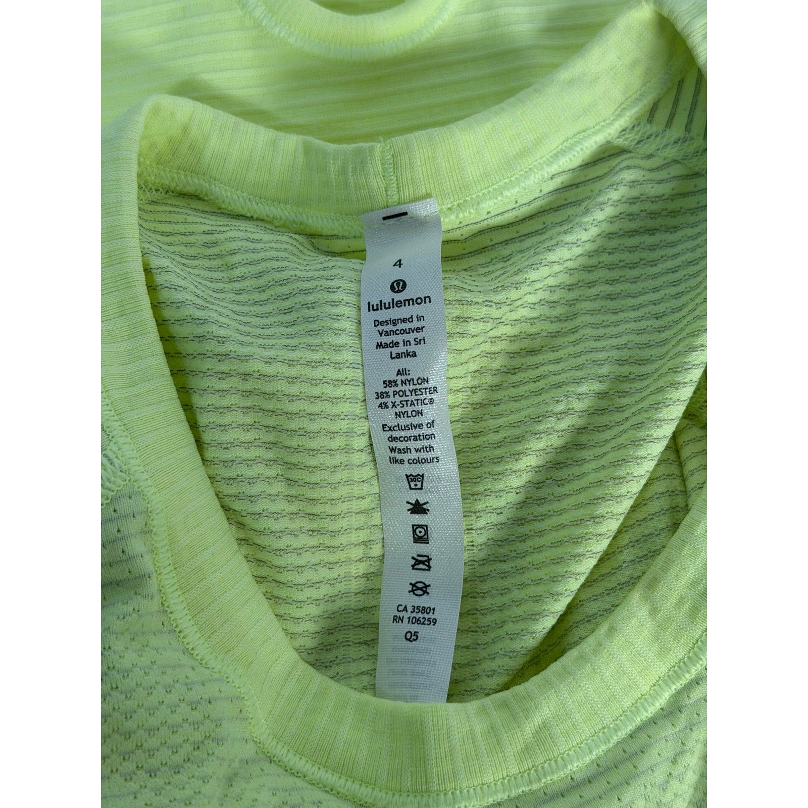 Lululemon Swiftly Tech long sleeve shirt for women, size 4, shown as a sleek, fitted athletic tank top in a lightweight fabric.
