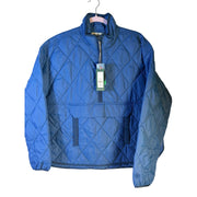 DSG Women's water-repellent quilted anorak jacket in Mountain Lake Blue, small size, with hood and quilted design.