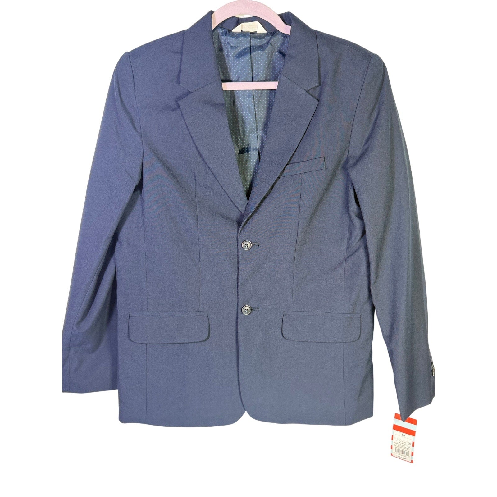 Boy's navy blue blazer by Cat & Jack, size 16, two-button suit jacket, classic coat with lapels and tailored fit.