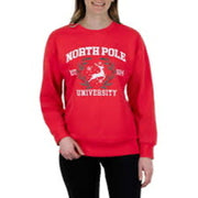 State of Mine North Pole University Christmas sweatshirt for women, XL size, featuring festive holiday design and cozy fabric.