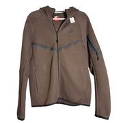 Nike Tech Fleece Windrunner hoodie in brown, unisex full-zip sweatshirt with Nike branding and hood, size small, new with tags.