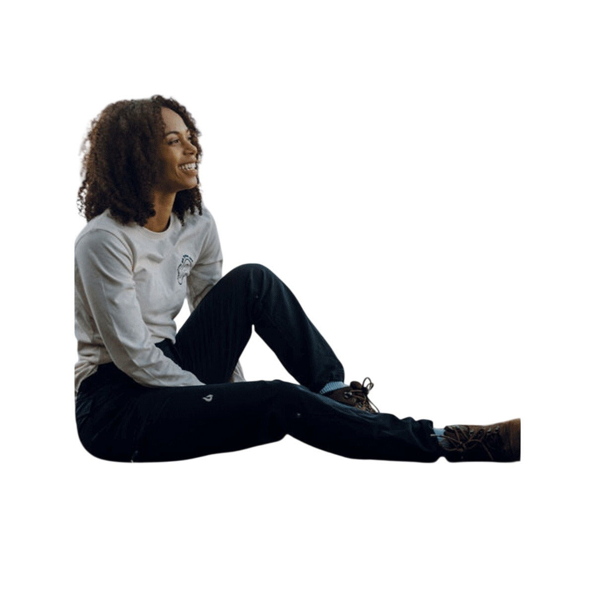Black Gnara Go There Pants for women, size 00, featuring a GoFly® zipper, shown laid flat with waistband and zipper details.