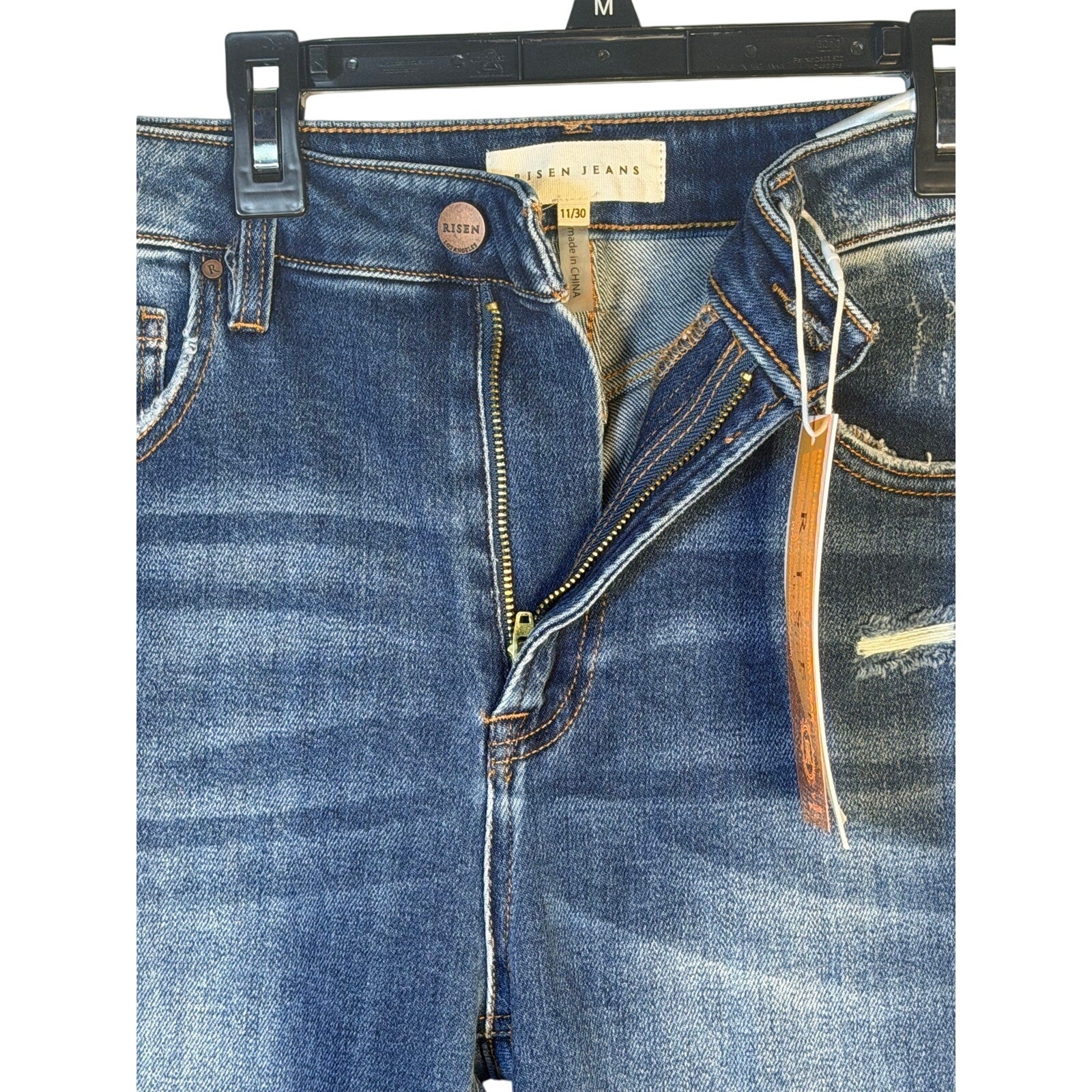 Risen Jeans Women’s Size 11/30 High-Rise Distressed Flare Jeans NWT