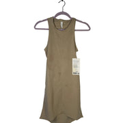 Lululemon women's Back Vent Tank Dress in beige, size 2, featuring an open back design and casual fit.