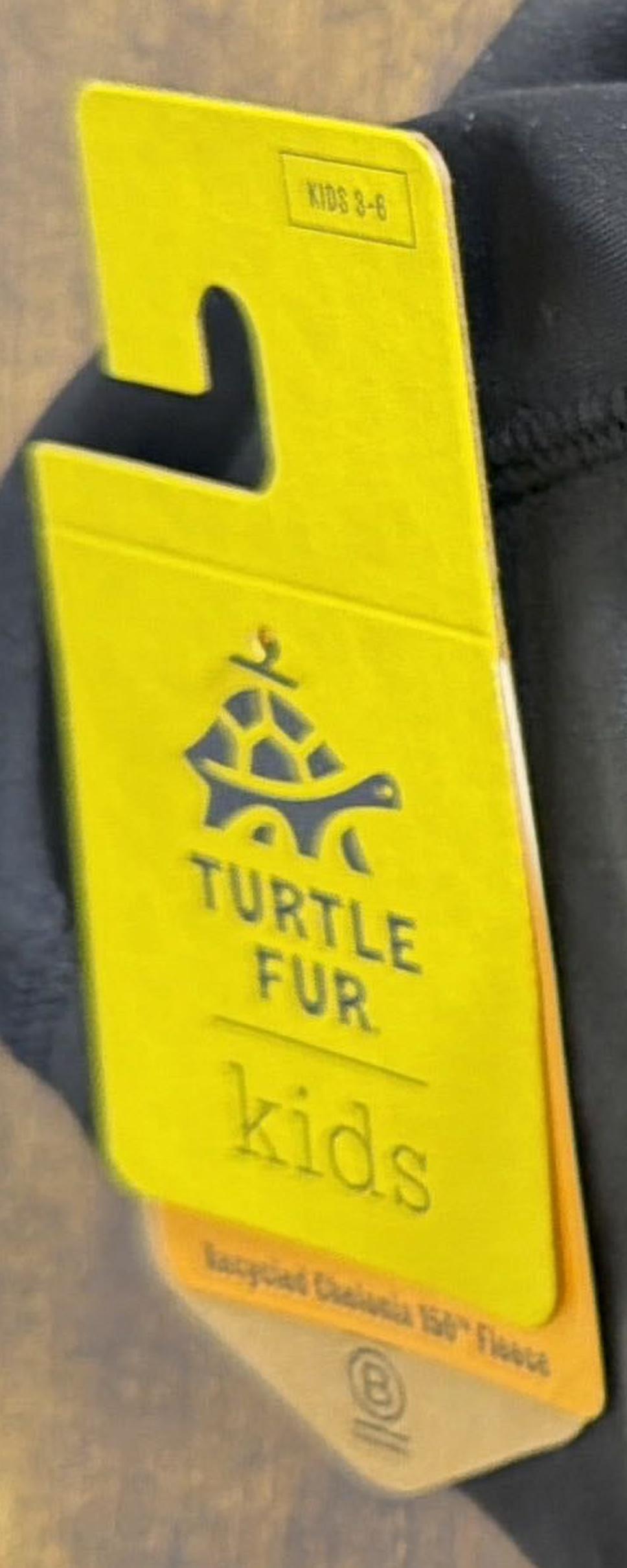 Black Turtle Fur kids fleece hood balaclava made from recycled Chelonia 150 fleece, designed for ages 3-6, new with tags.