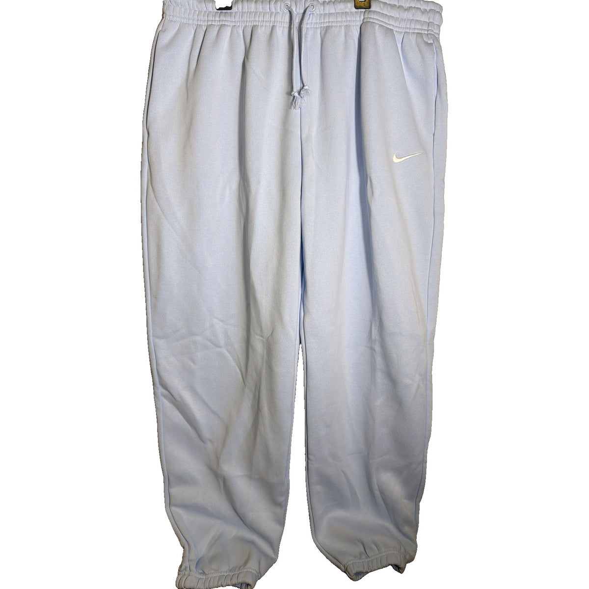 Women's Nike Sportswear Phoenix Fleece high-waisted oversized light blue sweatpants, XL, with relaxed fit and soft fleece material.