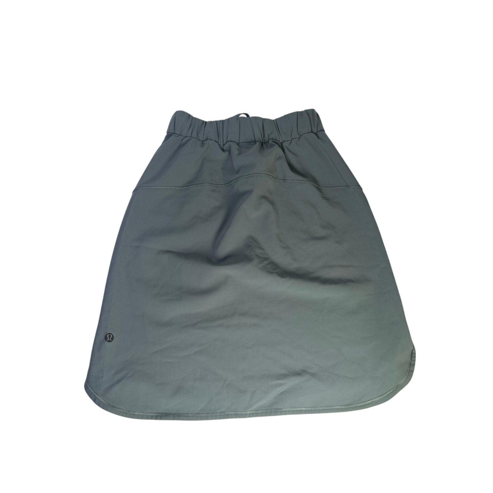 Lululemon women's sage gray pull-on athletic skirt size 2, lightweight and comfortable for active wear.