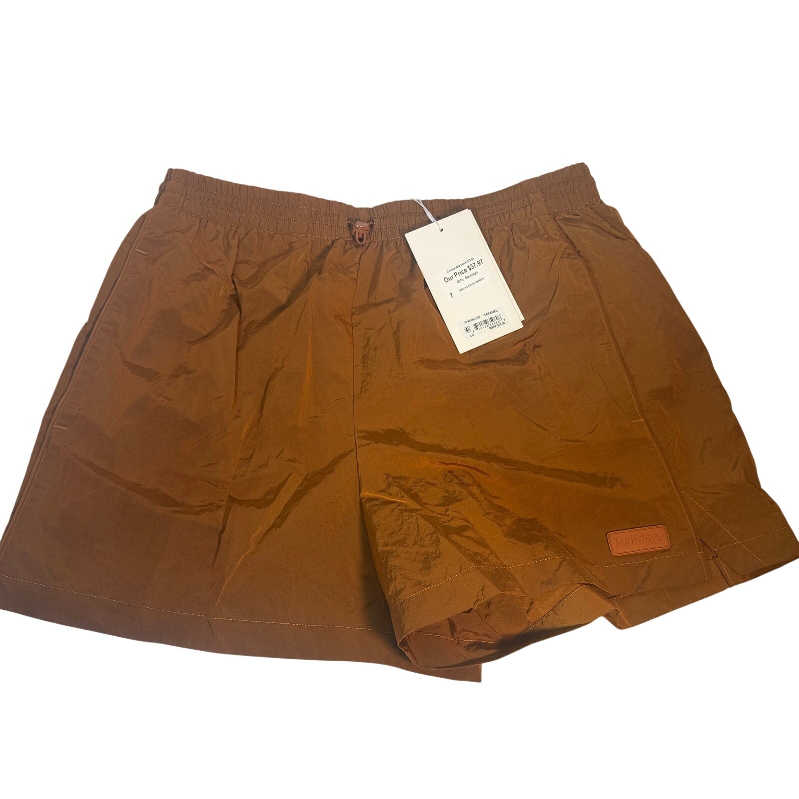 Halfdays women's brown wrap skort athletic outdoor shorts, size large, with a comfortable fit and sporty design.