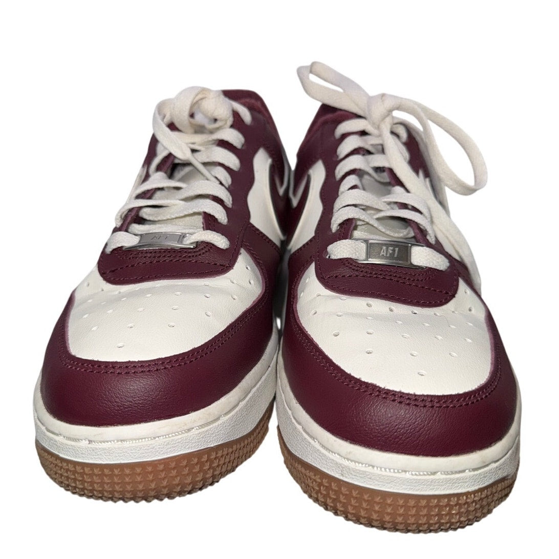 Nike Air Force 1 '07 LV8 SE Women's 8.5W Burgundy Red White Gum Casual Sneakers