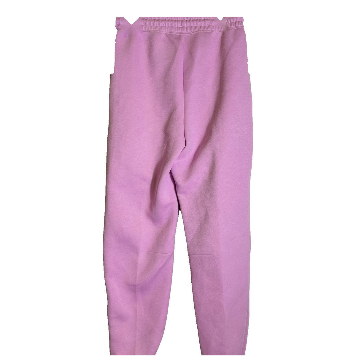 Nike Women's Pink Tech Fleece Joggers, mid-rise sportswear pants in size XS, showing soft fleece fabric and relaxed fit.