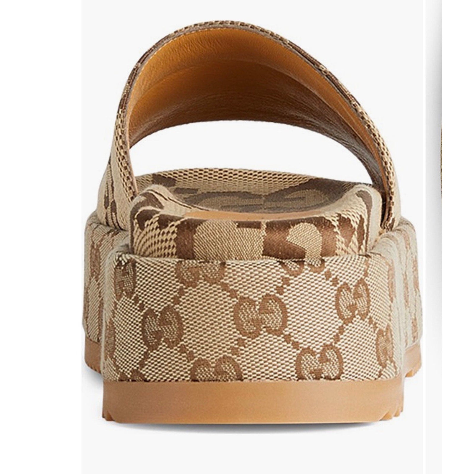 Gucci GG Logo Platform Slide Sandals – Beige/Brown – Women’s Size 8.5 (NIB)