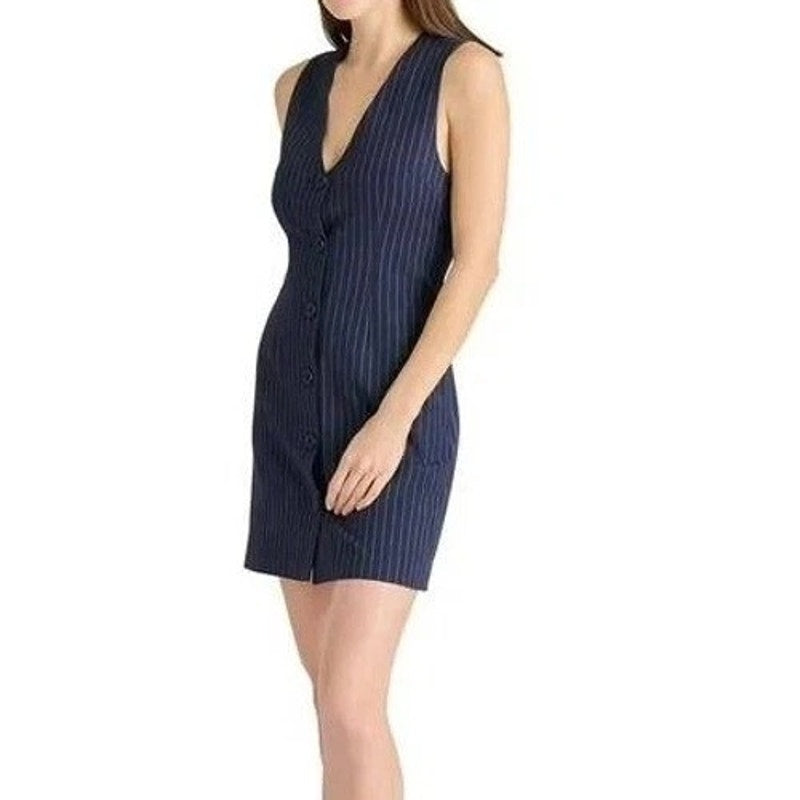 NWT Steve Madden Pinstripe Dress Navy Women's Medium DO38082W