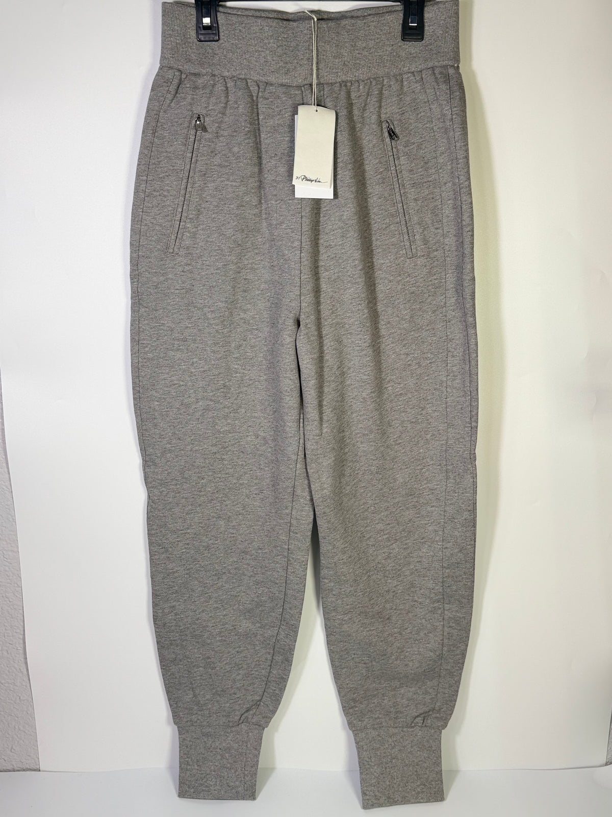 Gray Phillip Lim French Terry Jogger pants by PPLA, size small, featuring relaxed fit and elastic waistband, new with tags.