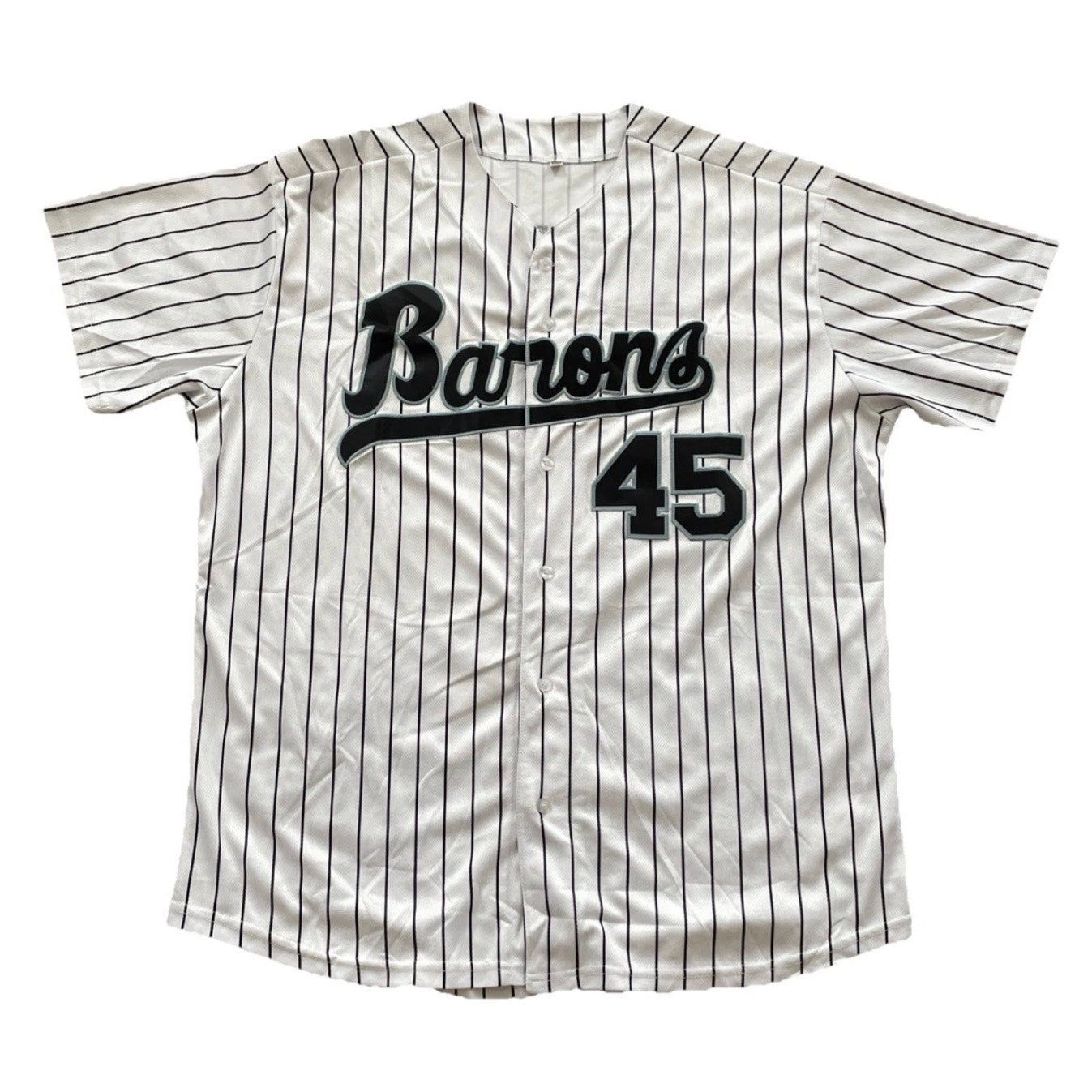 Headgear Classics Birmingham Barons Michael Jordan #45 men's XL jersey laid flat, showing front design and team logo.