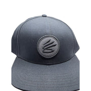 Black Curry Brand snapback hat, adjustable basketball cap, one size, new with tags, stylish headwear for sports and casual wear.
