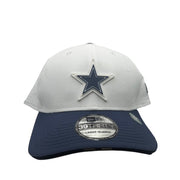 New Era Dallas Cowboys NFL 39THIRTY hat in white and navy, large-XL size, brand new with structured cap and curved brim.