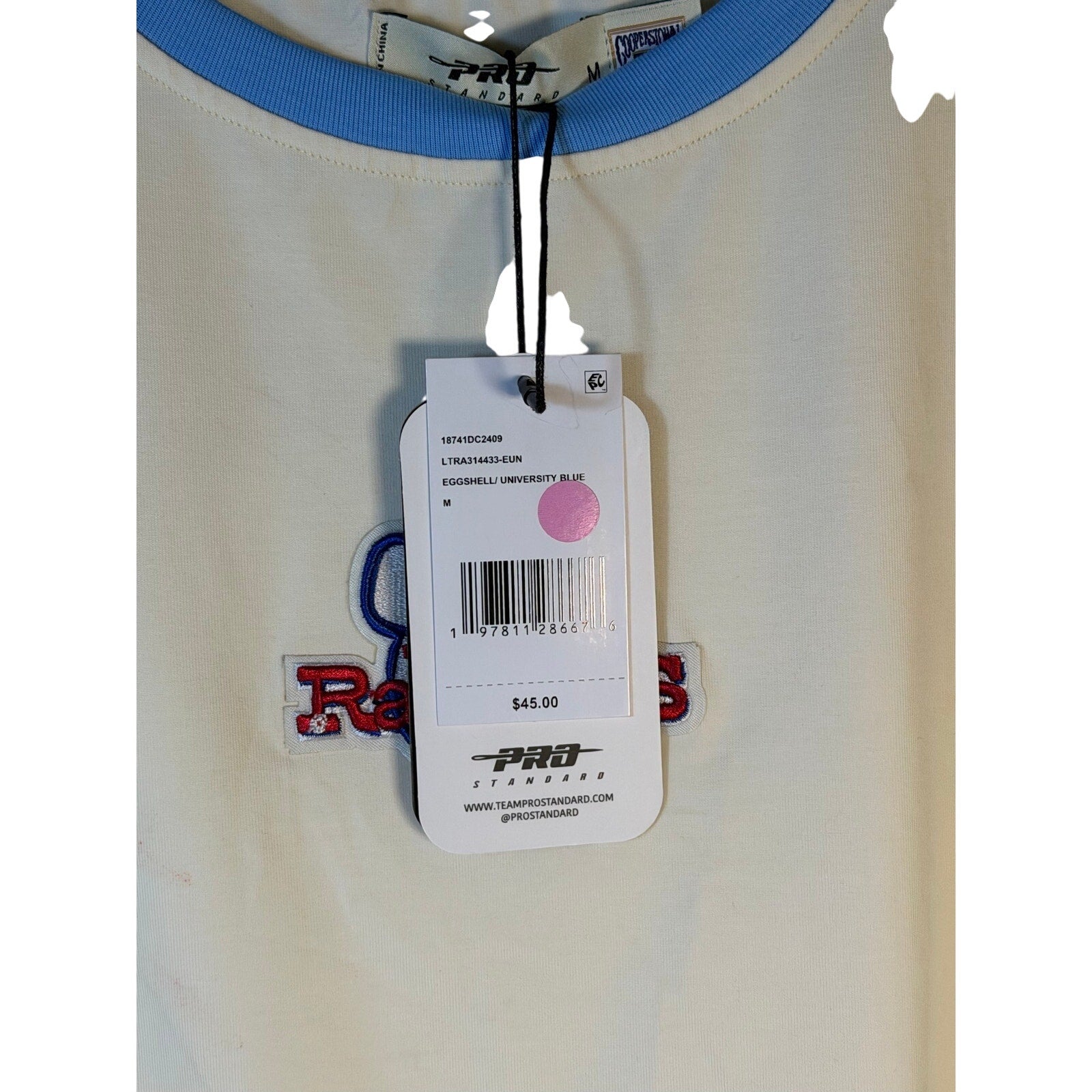 Texas Rangers MLB Pro Standard T-Shirt – Cream/Blue – Men's Size Medium