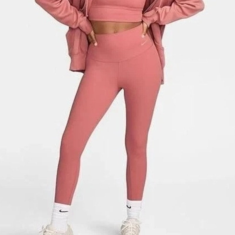 NWT Nike Zenvy Rib High-Waisted 7/8 Leggings Women's Medium HF1443-634