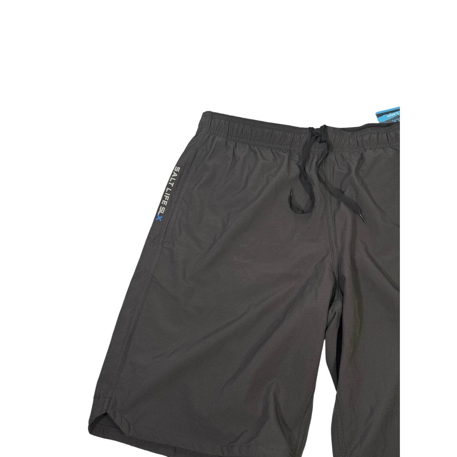 Salt Life men's black breaker performance hybrid shorts, medium size, showcasing casual design and comfortable fit.