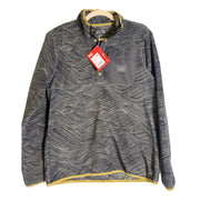 Helly Hansen Maridalen fleece pullover for men in size S, ebony wave print, featuring a snap front and soft sweatshirt fabric.