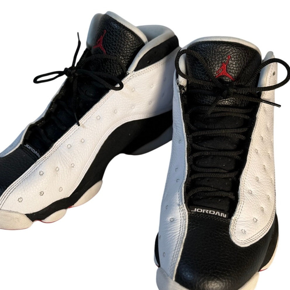 Air Jordan 13 Retro He Got Game black and white men's athletic sneakers, US 11.5, showing the shoe's side profile and design details.