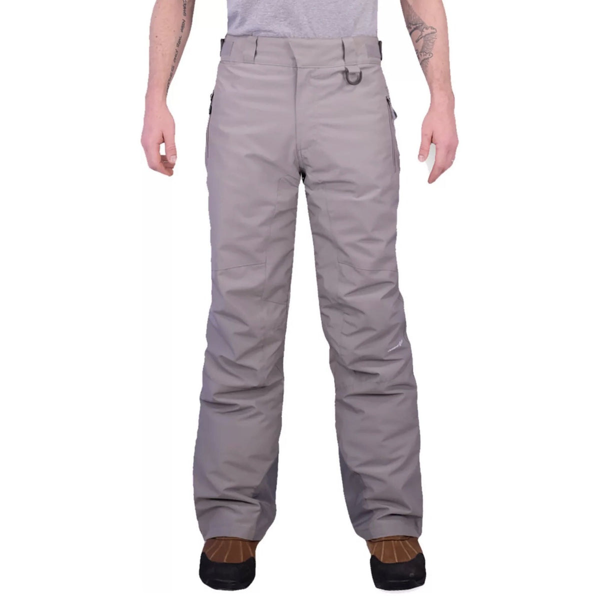 Outdoor Gear men's insulated snow pants in gray, size 4XL, designed for skiing and snowboarding with waterproof and thermal features.