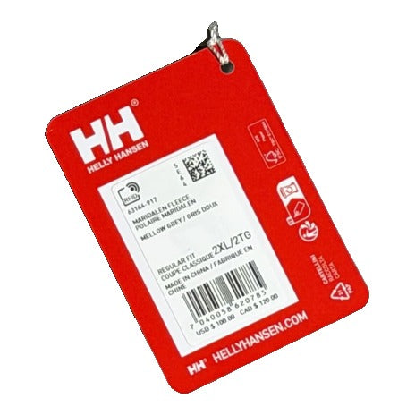 Men's Helly Hansen Maridalen Snap Fleece Pullover in Mellow Grey, 2XL jacket with a snap collar and fleece texture.