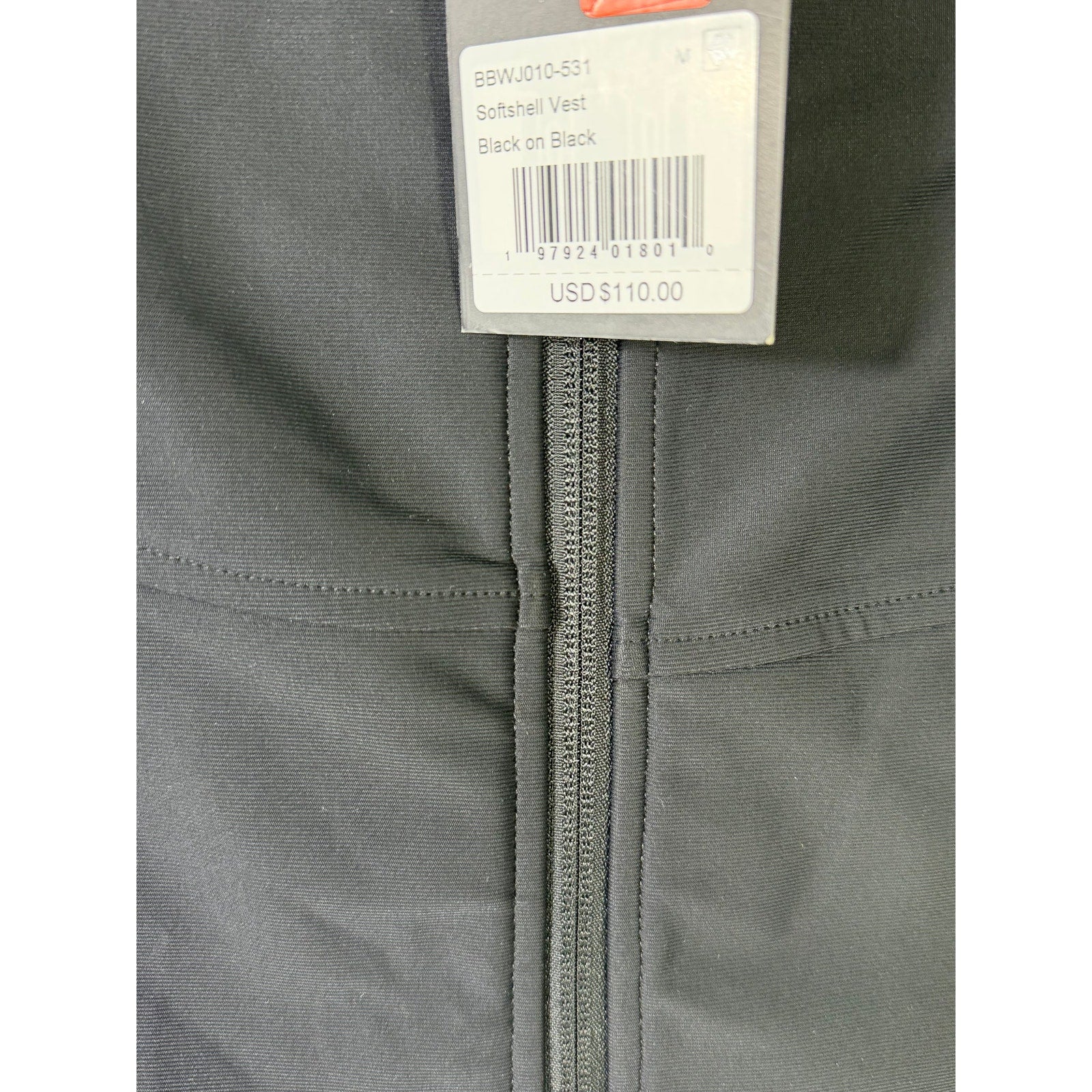 Black men's Bad Birdie softshell golf vest with full zip, lightweight and stylish for golf or outdoor activities.
