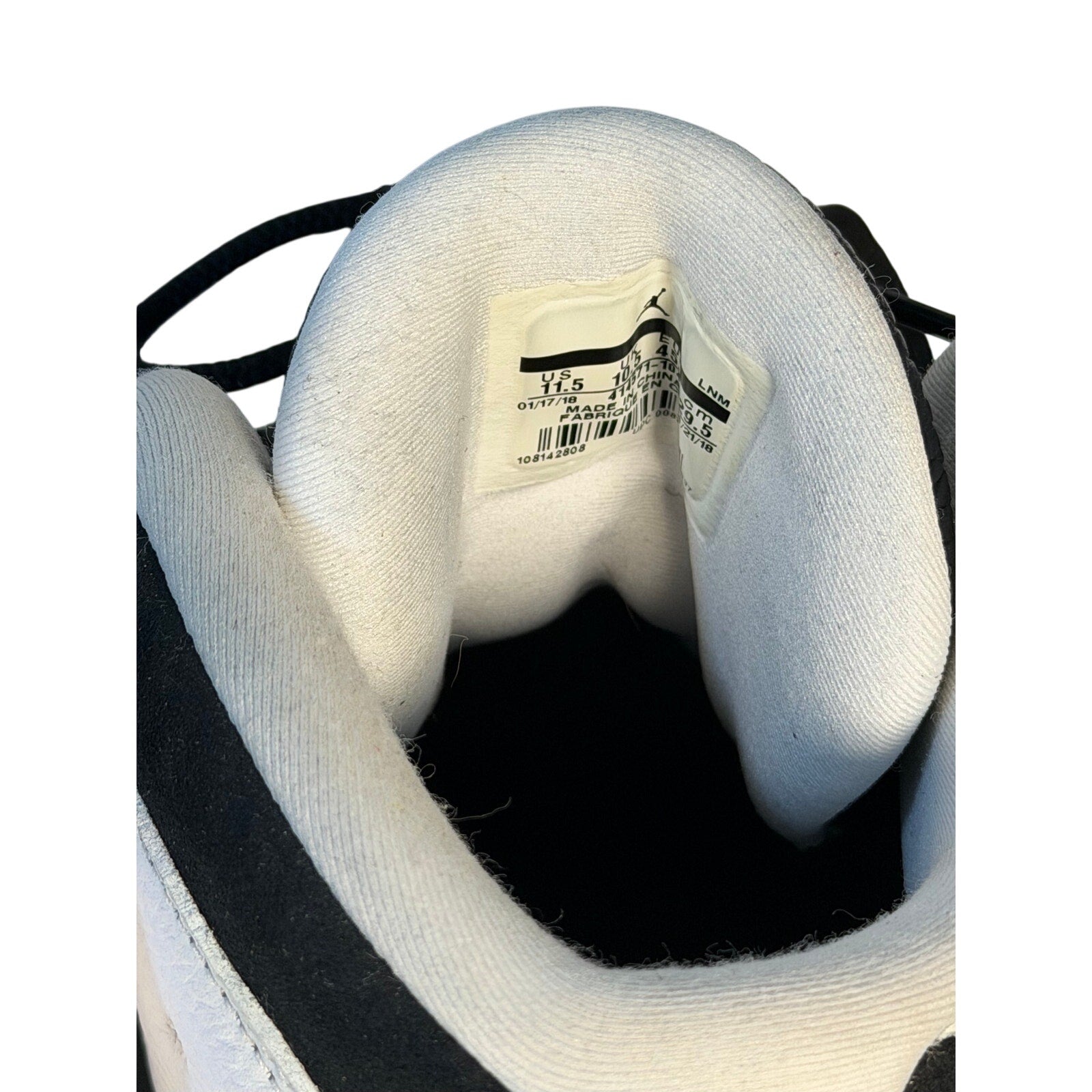 Air Jordan 13 Retro He Got Game black and white men's athletic sneakers, US 11.5, featuring signature design details.