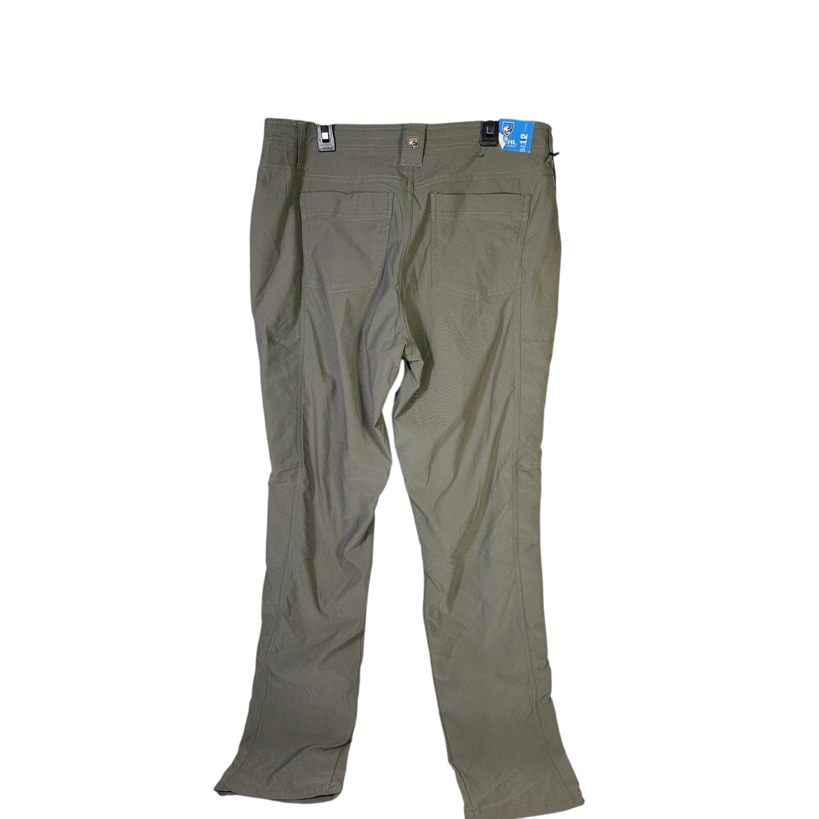 KÜHL women's gray hiking performance pants in size 12 long, showcasing the comfortable, technical outdoor pants for women.