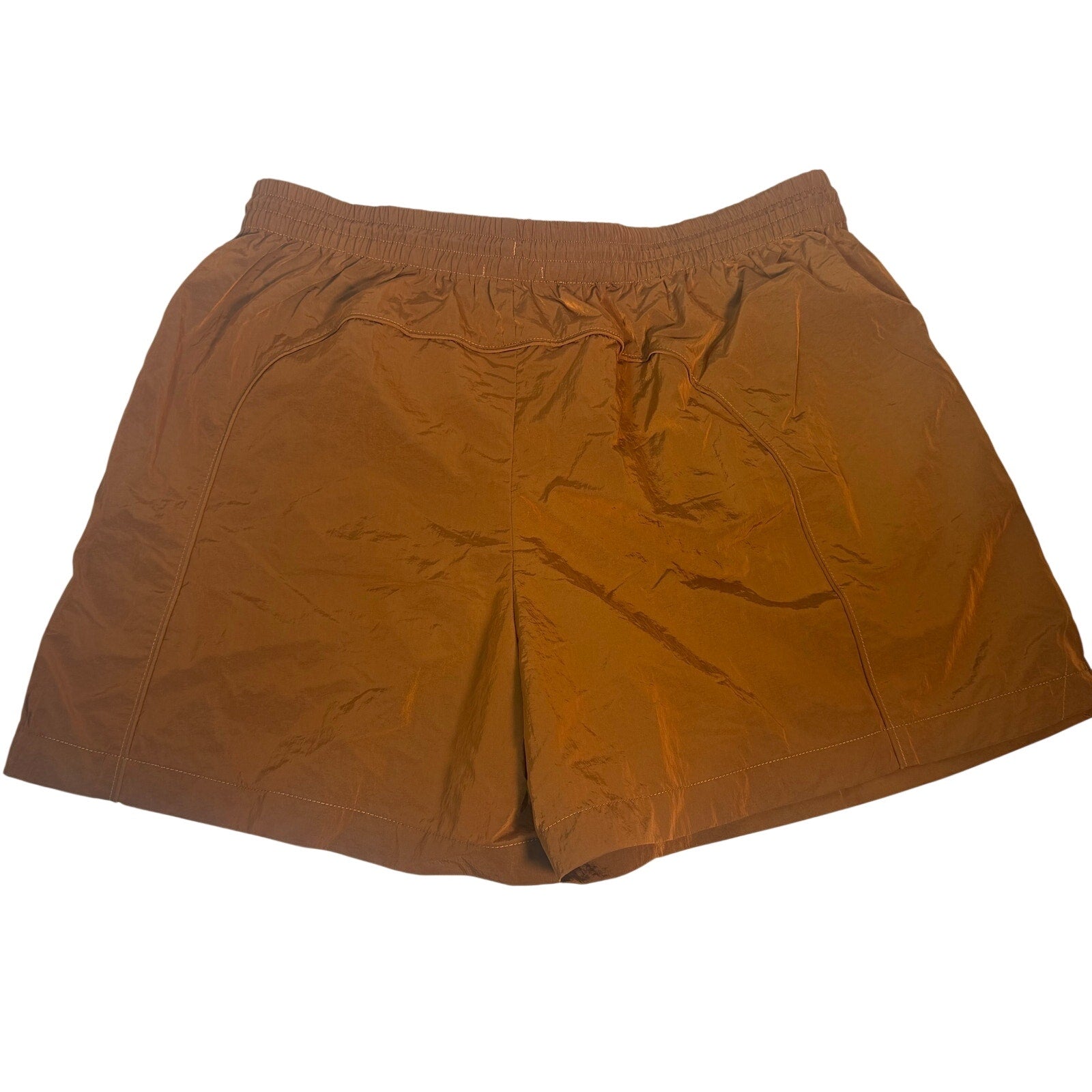 Halfdays women's brown wrap skort athletic outdoor shorts, size large, featuring a comfortable wrap design and athletic fit.
