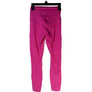 Pink Lululemon Wunder Under high rise leggings for women, size 2, athletic pants with a fitted stretch design.