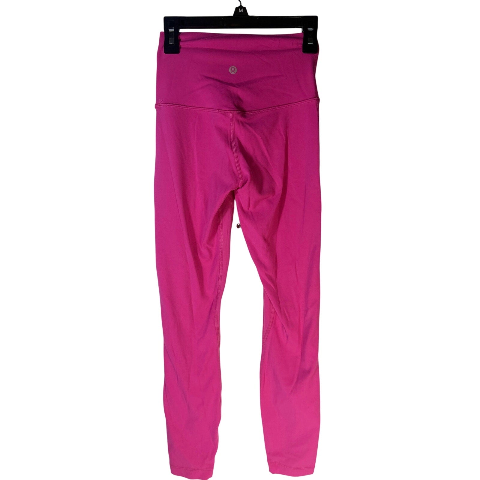 Pink Lululemon Wunder Under high rise leggings for women, size 2, athletic pants with a fitted stretch design.