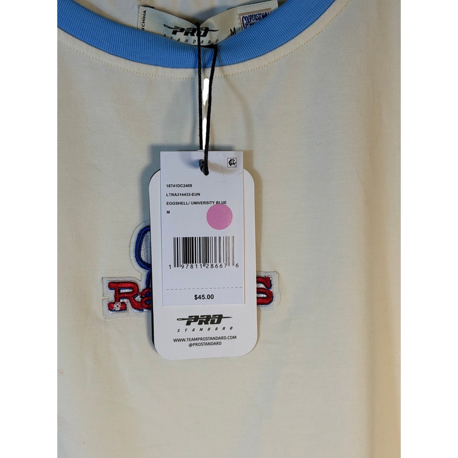 Texas Rangers MLB Pro Standard T-Shirt – Cream/Blue – Men's Size Medium