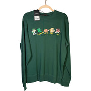 Men's Bad Birdie Pine Grove embroidered golf fleece crewneck sweatshirt in medium, featuring detailed embroidery on soft fabric.