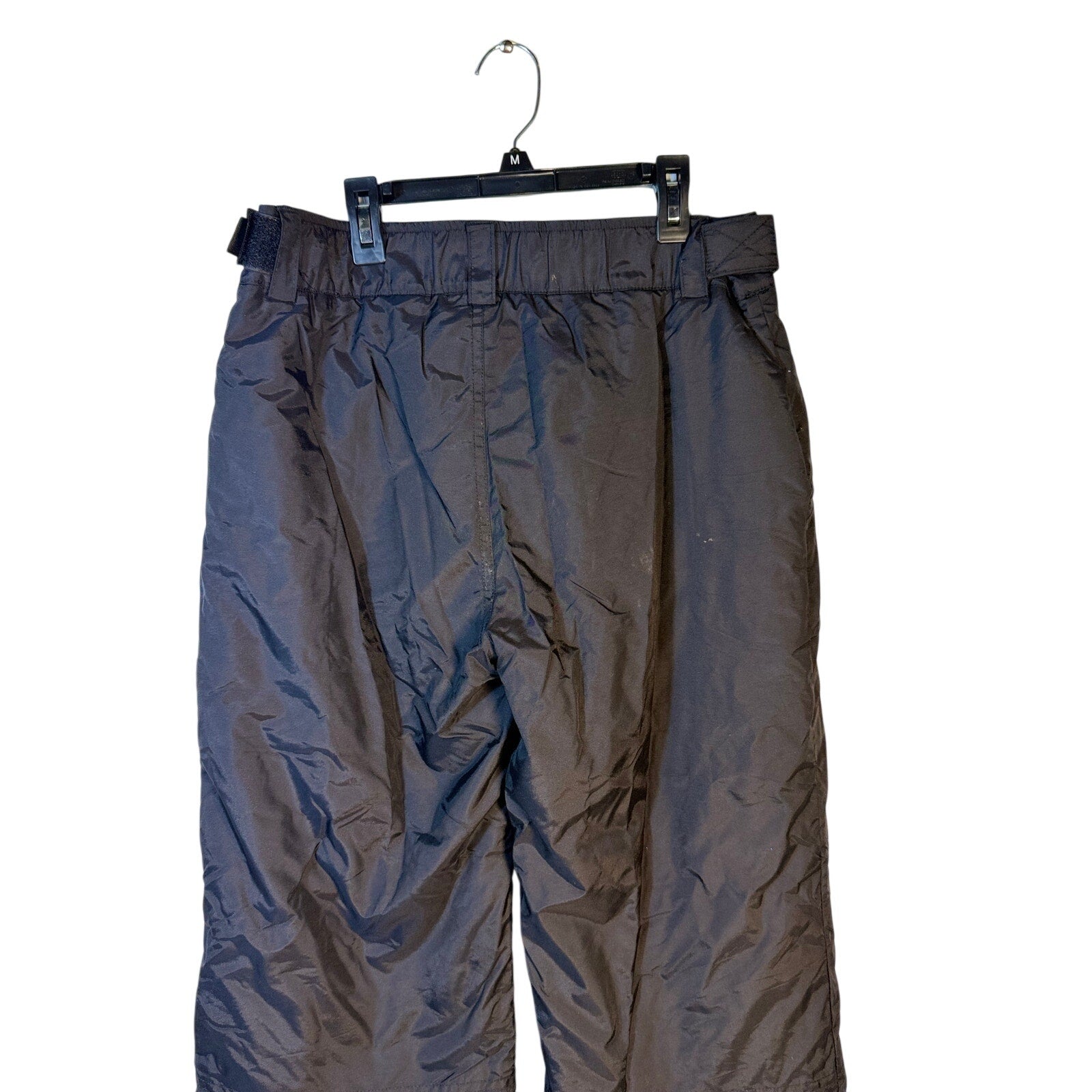Outdoor Gear boys black insulated snow ski pants, size S, winter snow bib, durable outdoor winter gear for kids.