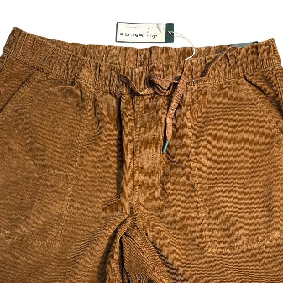Men’s Alpine Design Hike Corduroy Shorts in roasted coffee color, size large, featuring a comfortable fit and durable fabric.