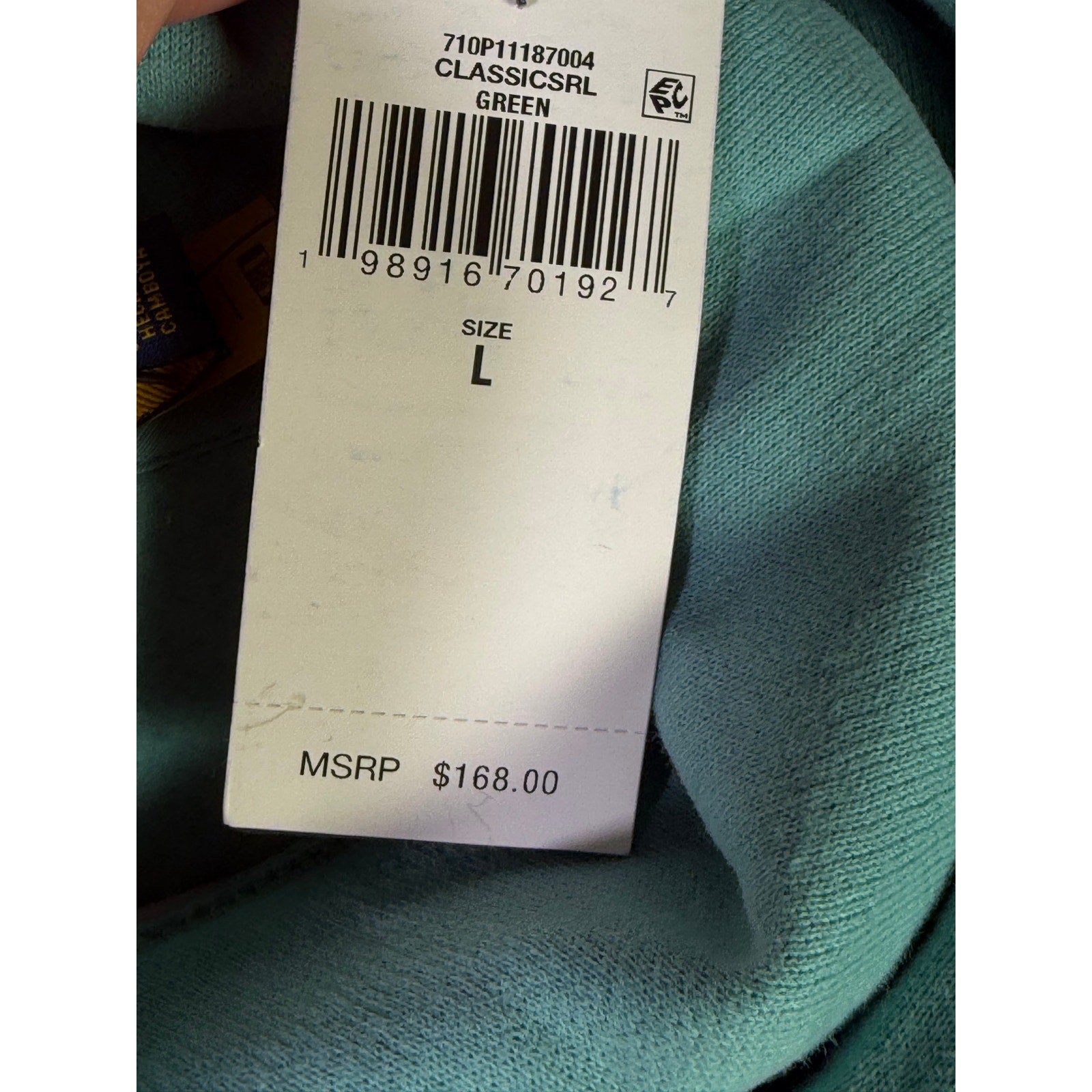 Green Polo Ralph Lauren men's classic fit hoodie with logo, front view, size large, new with tags.