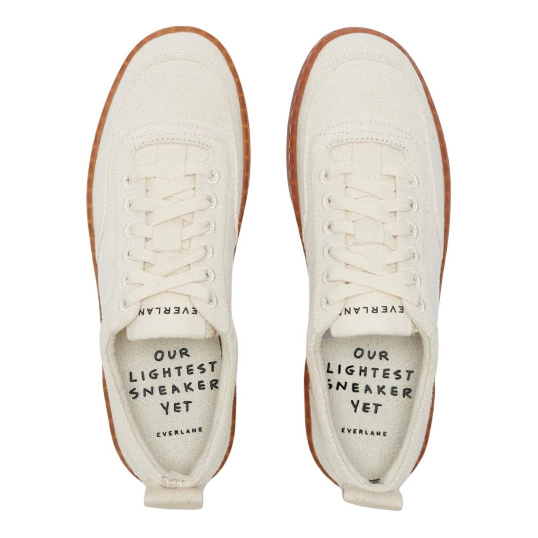 Everlane the Tread-Bare women's cream low-top casual sneakers size 9, showing clean design and minimalist style.