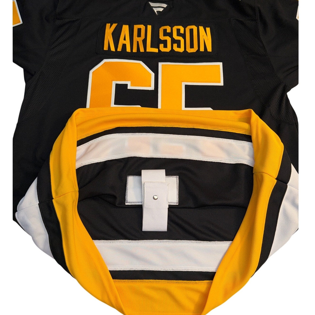 Fanatics Pittsburgh Penguins Erik Karlsson #65 NHL premium hockey jersey, size 56, featuring team logo and player name.