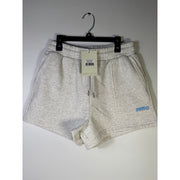 WILO Women’s fleece jog shorts in white marle, size M, casual athletic shorts with drawstring waistband and relaxed fit.