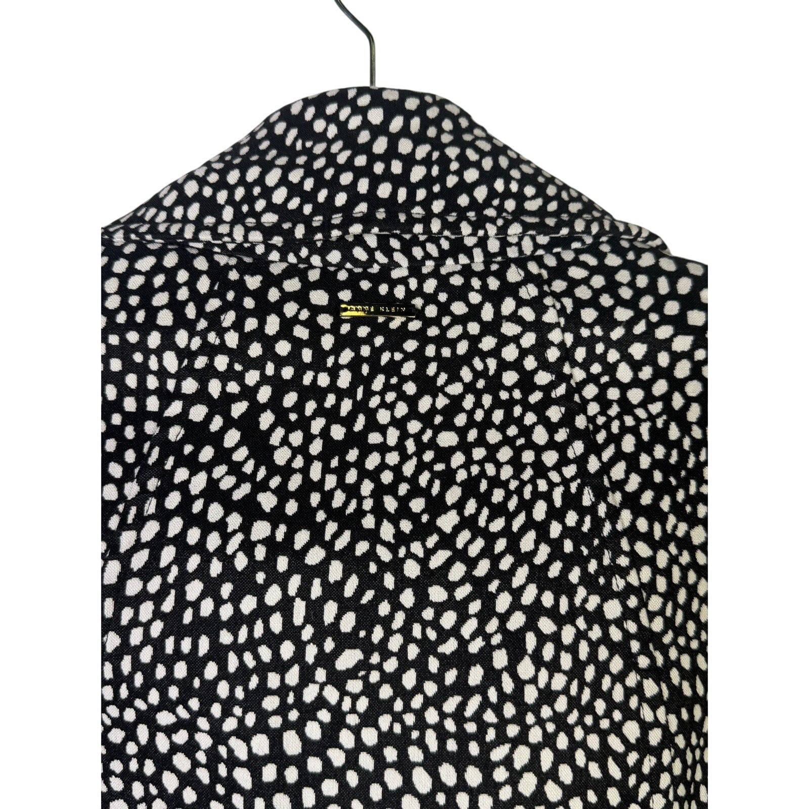 Anne Klein women's black and white animal print blazer jacket, size XL, stylish tailored outerwear.